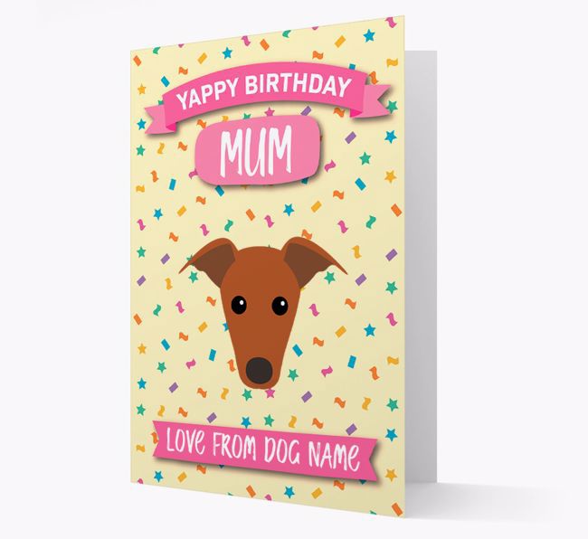 Personalised Card 'Yappy Birthday Mum' with {breedCommonName} Icon